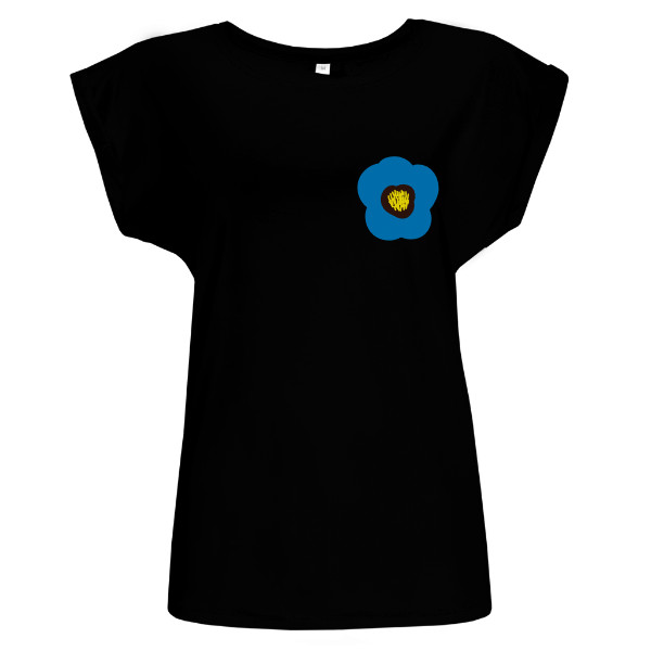 Tričko s potiskem Ukrajina flower black