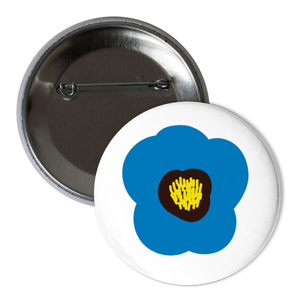 Odznáček  s potiskem Ukrajina flower white placka